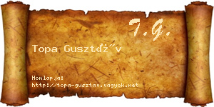 Topa Gusztáv névjegykártya